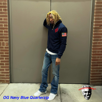 Jeffrey Epstein OG Navy Quarterzip